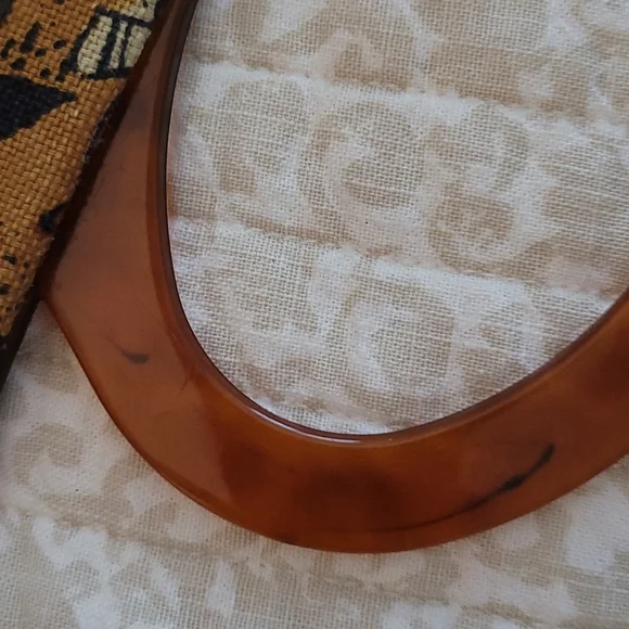 Vintage Boho Purse with Tortoise Handles - Picture 9 of 13